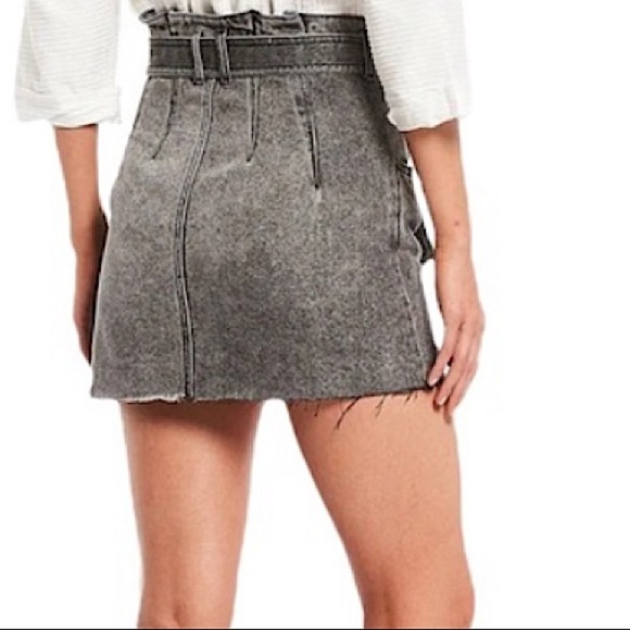 NWT Free People East of Eden Tie Waist Denim Skirt Washed Black Size 26 - Picture 2 of 13